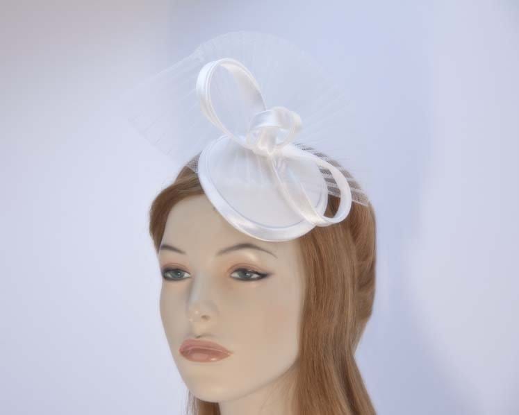 Cupids Millinery Women's Hat Cream Custom made white fascinator hat for special occasion