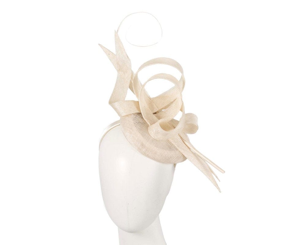 Cupids Millinery Women's Hat Cream Edgy tall cream fascinator by Max Alexander