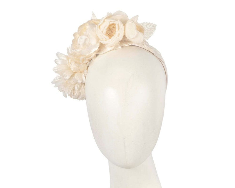 Cupids Millinery Women's Hat Cream Ivory cream flower headband by Max Alexander