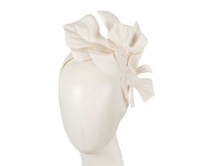 Cupids Millinery Women's Hat Cream Ivory cream monstera leaves fascinator by Max Alexander