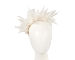 Cupids Millinery Women's Hat Cream Ivory feather fascinator headband by Max Alexander