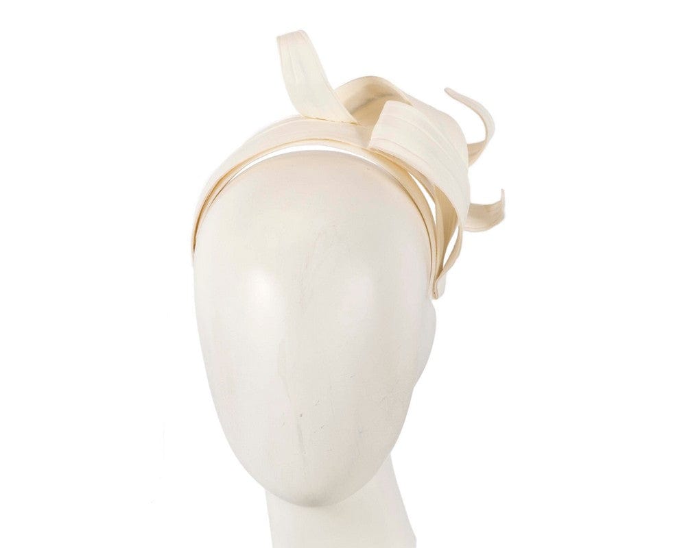 Cupids Millinery Women's Hat Cream Ivory sculptured leaves fascinator by Max Alexander