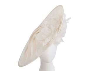 Cupids Millinery Women's Hat Cream Large cream plate racing fascinator by Fillies Collection