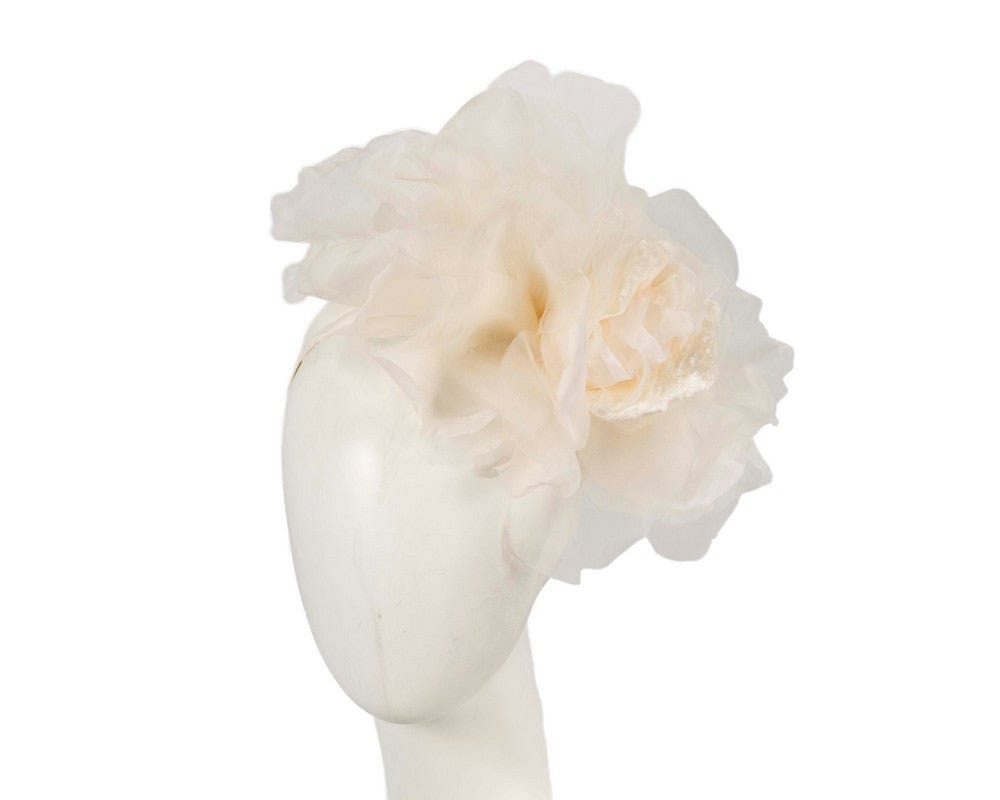 Cupids Millinery Women's Hat Cream Large cream silk flower fascinator by Fillies Collection