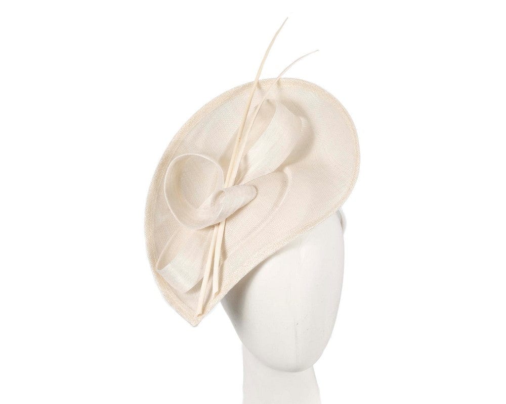 Cupids Millinery Women's Hat Cream Large cream sinamay fascinator by Max Alexander