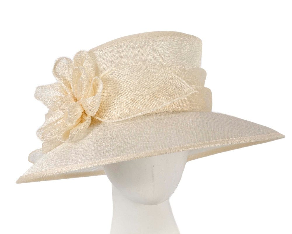 Cupids Millinery Women's Hat Cream Large cream sinamay racing hat