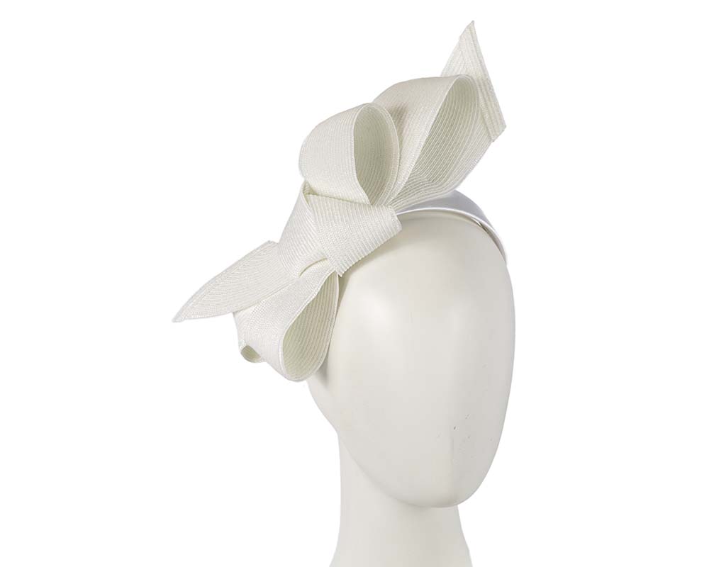 Cupids Millinery Women's Hat Cream Large off white bow racing fascinator by Max Alexander