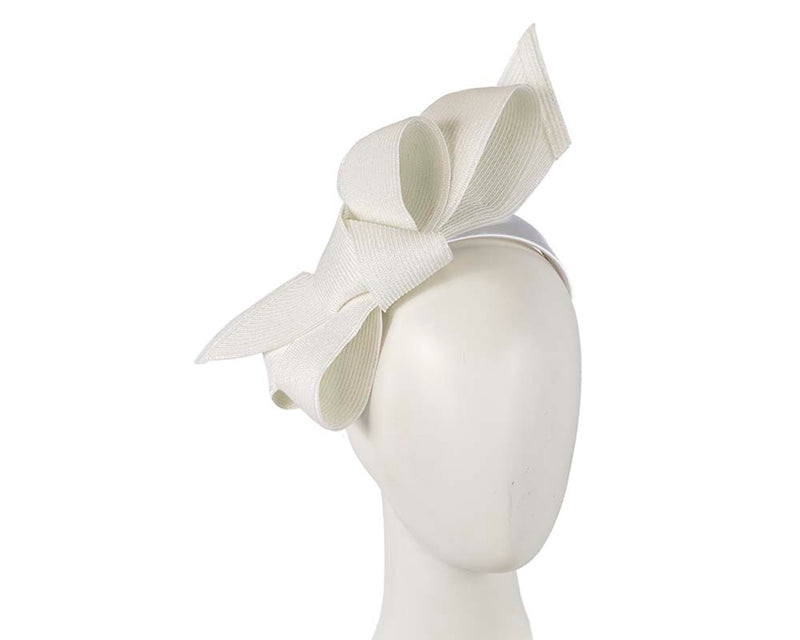 Cupids Millinery Women's Hat Cream Large off white bow racing fascinator by Max Alexander