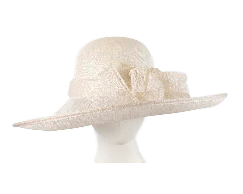 Cupids Millinery Women's Hat Cream Large off-white racing hat by Max Alexander