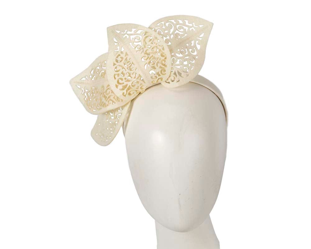 Cupids Millinery Women's Hat Cream Modern cream racing fascinator by Max Alexander