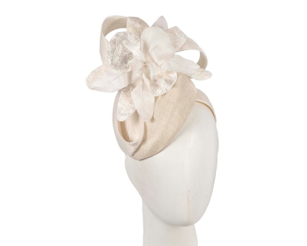 Cupids Millinery Women's Hat Cream Tall cream racing pillbox fascinator by Fillies Collection