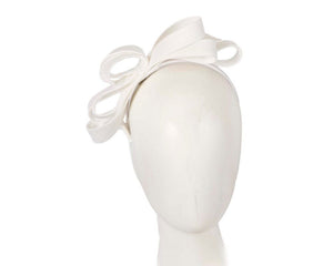 Cupids Millinery Women's Hat Cream White bow racing fascinator by Max Alexander