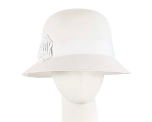 Cupids Millinery Women's Hat Cream White cloche hat
