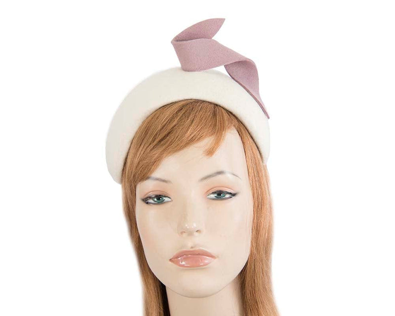 Cupids Millinery Women's Hat Cream Wide cream & pink designers headband by Max Alexander