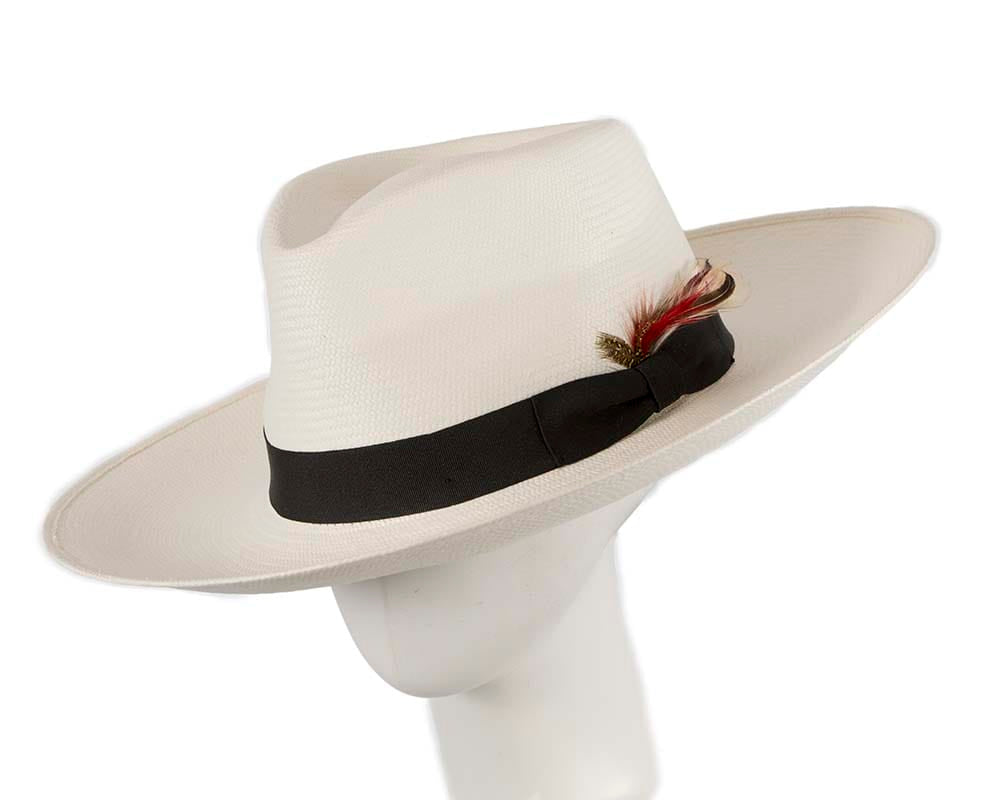 Cupids Millinery Women's Hat Ecuadorian Panama Cuenca Hat Trilby Fedora Wide Brim