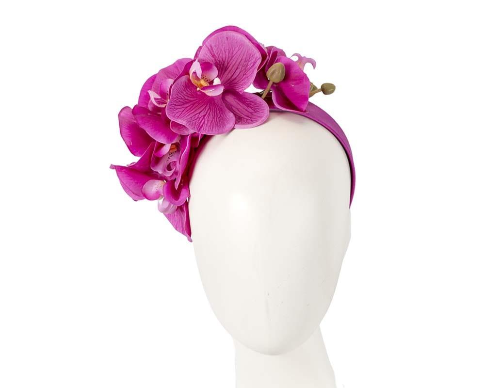 Cupids Millinery Women's Hat Fuchsia Bespoke fuchsia orchid flower headband by Fillies Collection