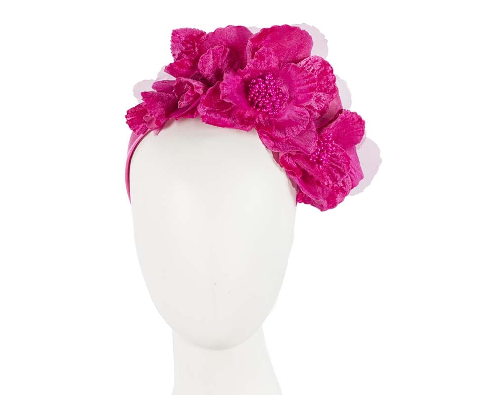 Cupids Millinery Women's Hat Fuchsia Bright Fuchsia Flower Fascinator Headband