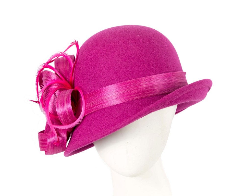 Cupids Millinery Women's Hat Fuchsia Exclusive fuchsia cloche winter hat by Fillies Collection