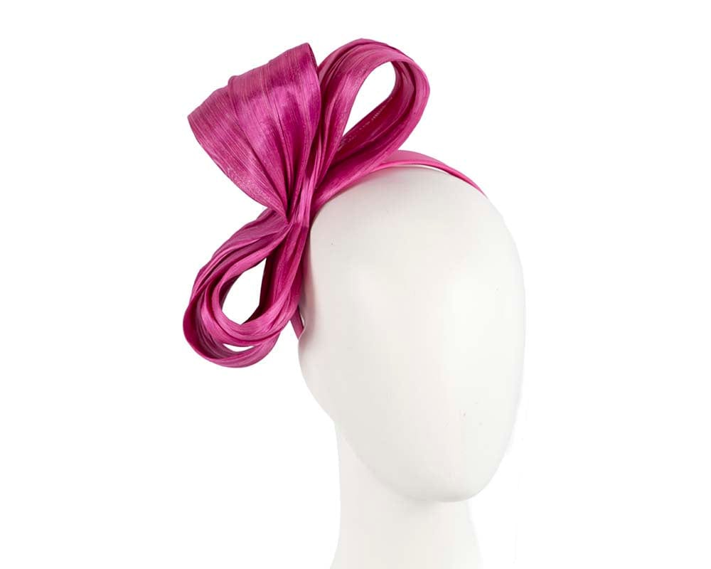 Cupids Millinery Women's Hat Fuchsia Exclusive fuchsia silk abaca bow by Fillies Collection