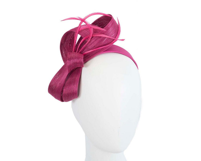 Cupids Millinery Women's Hat Fuchsia Fuchsia abaca loops and feathers racing fascinator by Fillies Collection