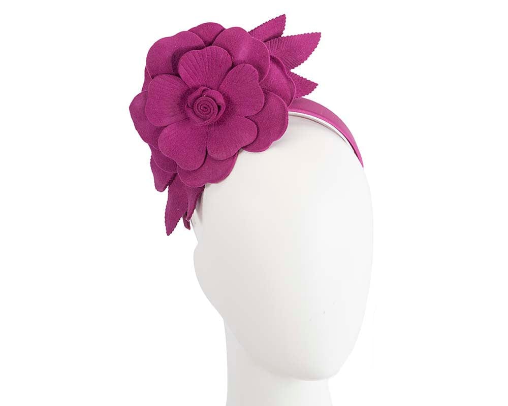 Cupids Millinery Women's Hat Fuchsia Fuchsia felt flower fascinator by Max Alexander