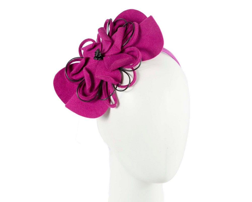 Cupids Millinery Women's Hat Fuchsia Fuchsia felt flower racing fascinator