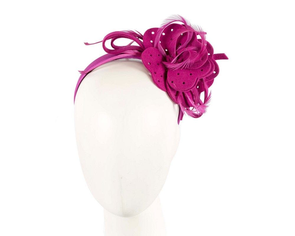 Cupids Millinery Women's Hat Fuchsia Fuchsia felt flower winter fascinator