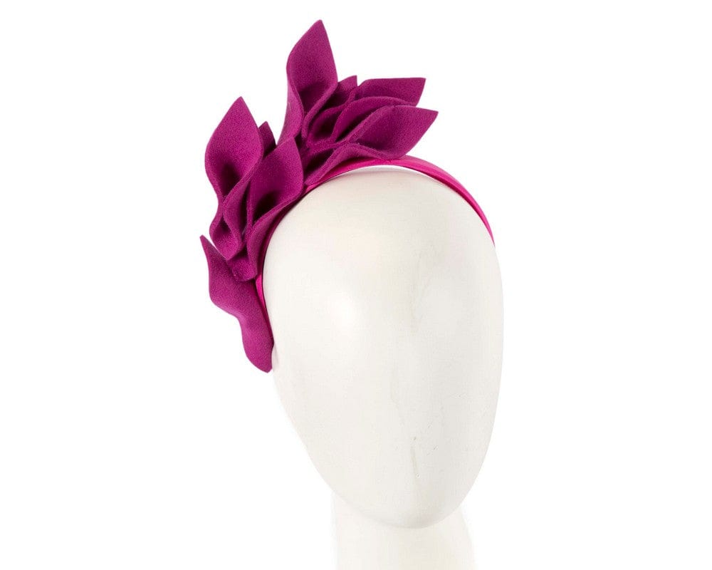 Cupids Millinery Women's Hat Fuchsia Fuchsia felt flowers winter racing fascinator by Max Alexander