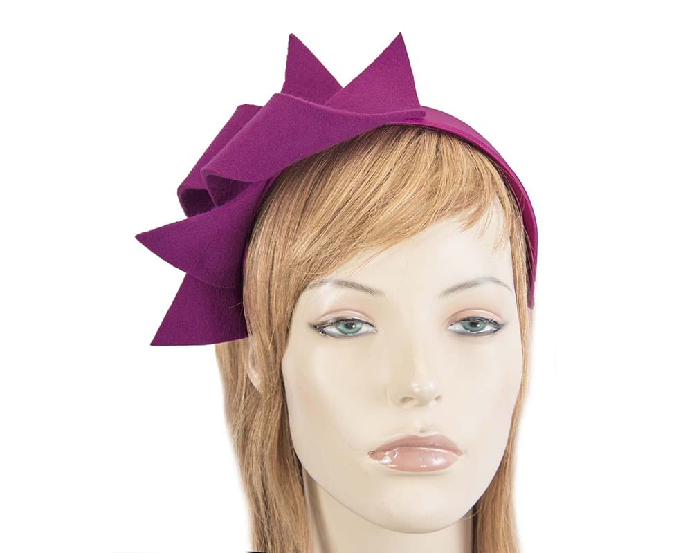 Cupids Millinery Women's Hat Fuchsia Fuchsia felt twisted fascinator headband by Max Alexander