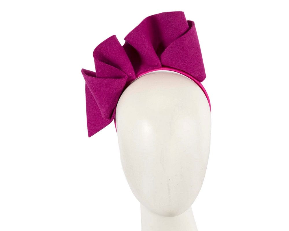 Cupids Millinery Women's Hat Fuchsia Fuchsia felt winter racing fascinator by Max Alexander