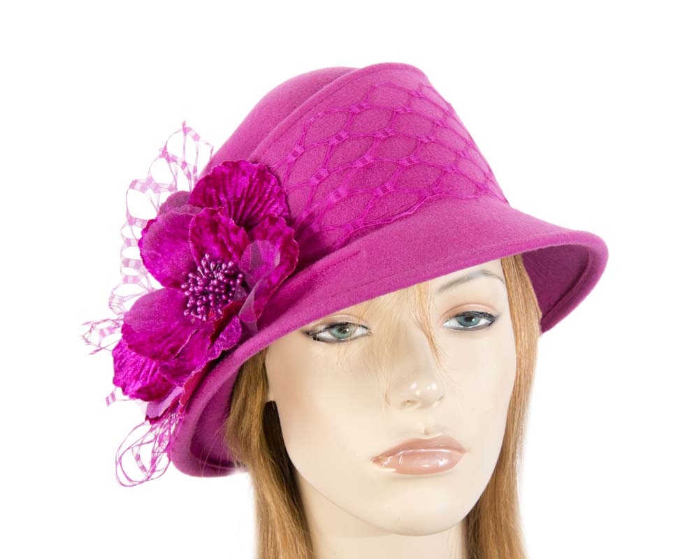 Cupids Millinery Women's Hat Fuchsia Fuchsia ladies winter fashion felt hat buy online in Australia F569F