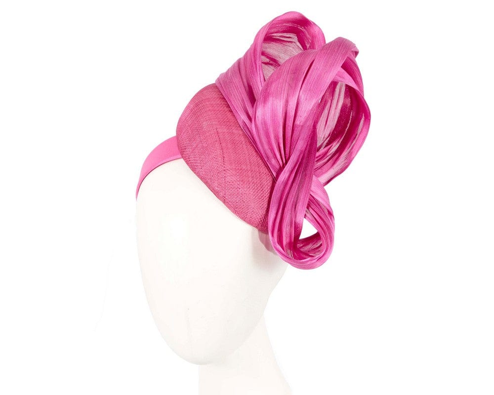 Cupids Millinery Women's Hat Fuchsia Fuchsia pillbox fascinator with silk abaca bow by Fillies Collection