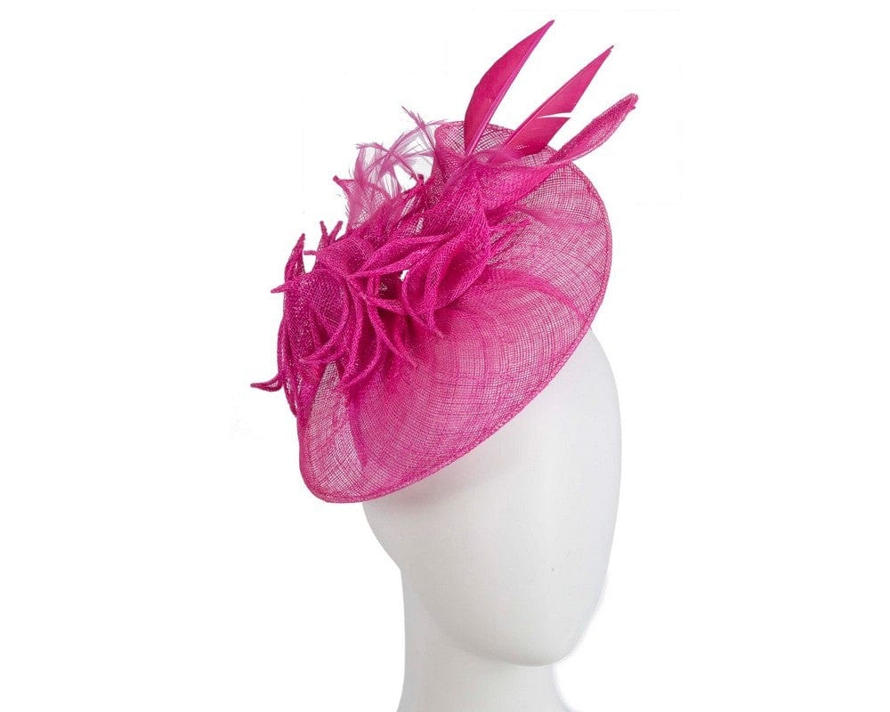 Cupids Millinery Women's Hat Fuchsia Fuchsia sinamay racing fascinator by Max Alexander