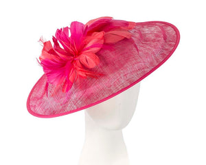 Cupids Millinery Women's Hat Fuchsia Large fuchsia fascinator by Cupids Millinery