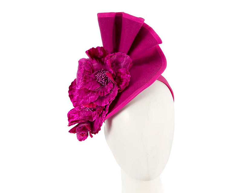 Cupids Millinery Women's Hat Fuchsia Large fuchsia felt flower fascinator