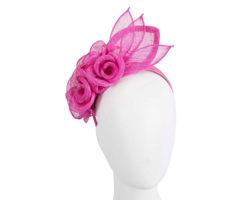 Cupids Millinery Women's Hat Fuchsia Large fuchsia sinamay  flower fascinator by Max Alexander