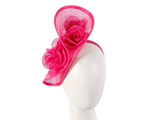 Cupids Millinery Women's Hat Fuchsia Tall fuchsia sinamay fascinator by Max Alexander