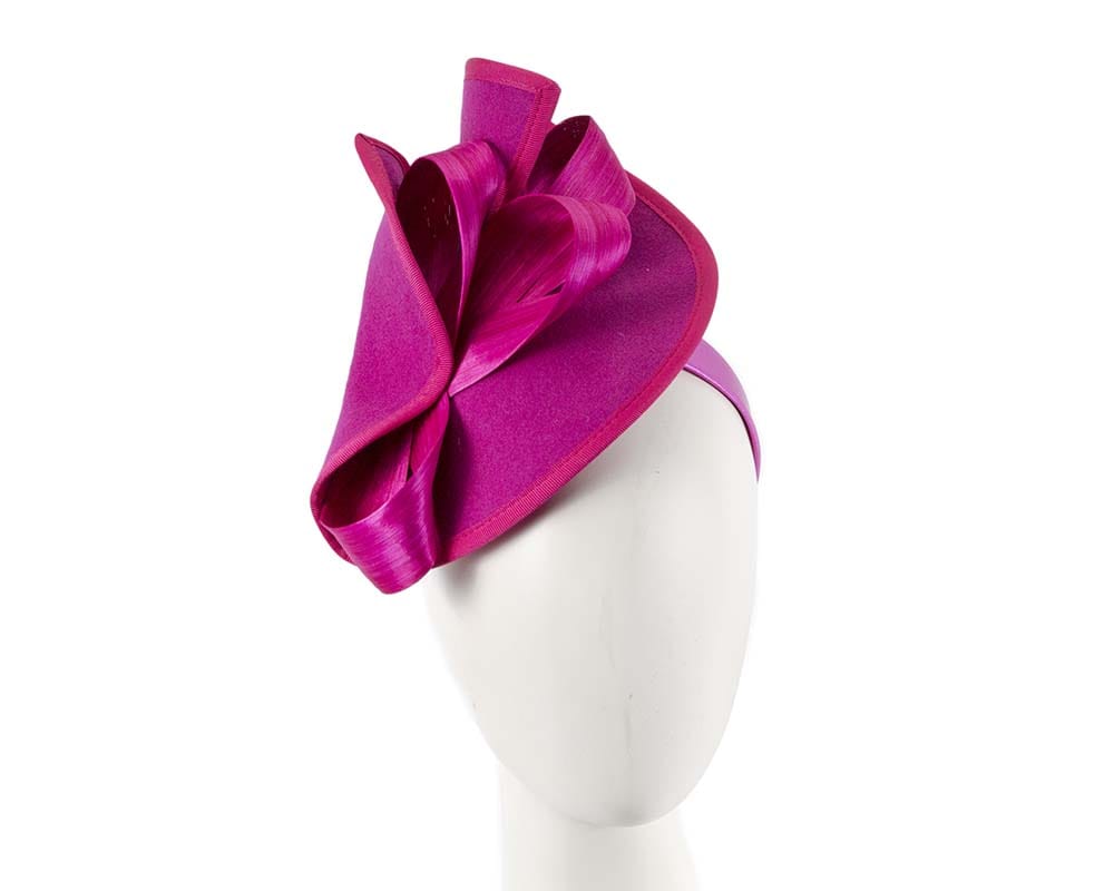Cupids Millinery Women's Hat Fuchsia Twisted fuchsia felt fascinator by Fillies Collection