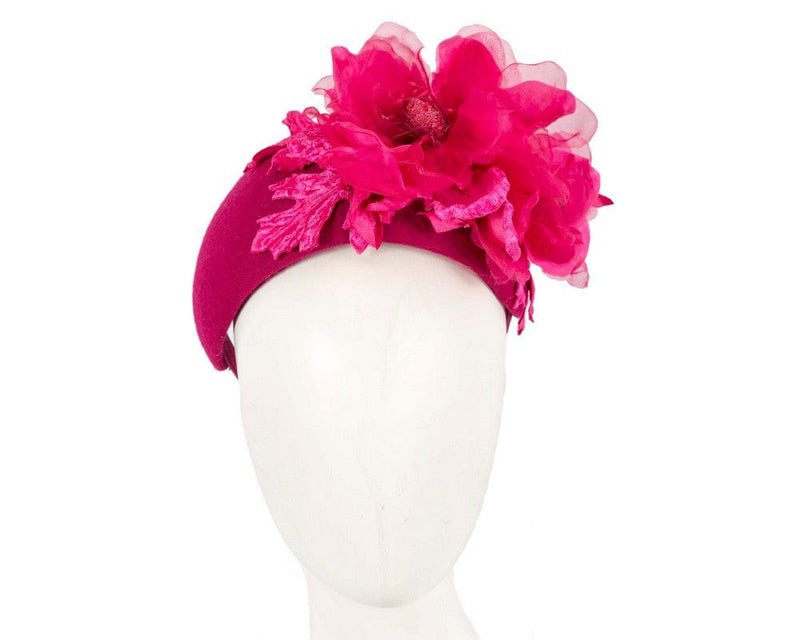 Cupids Millinery Women's Hat Fuchsia Wide fuchsia headband with silk flower