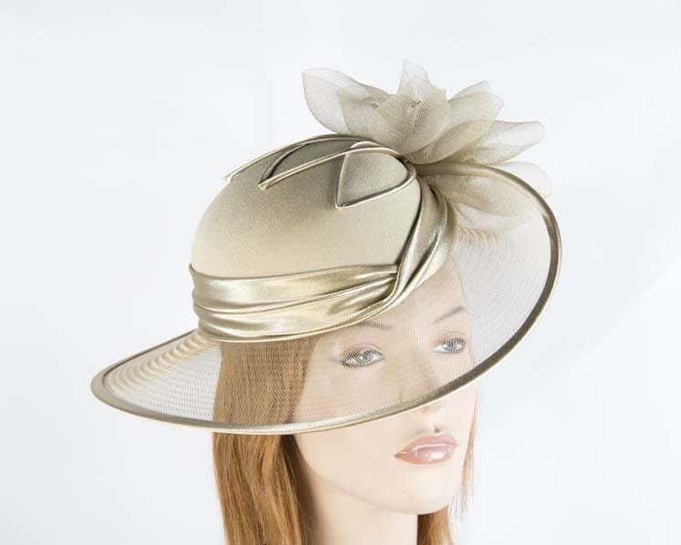 Cupids Millinery Women's Hat Gold Antique Gold Mother of the Bride Hat