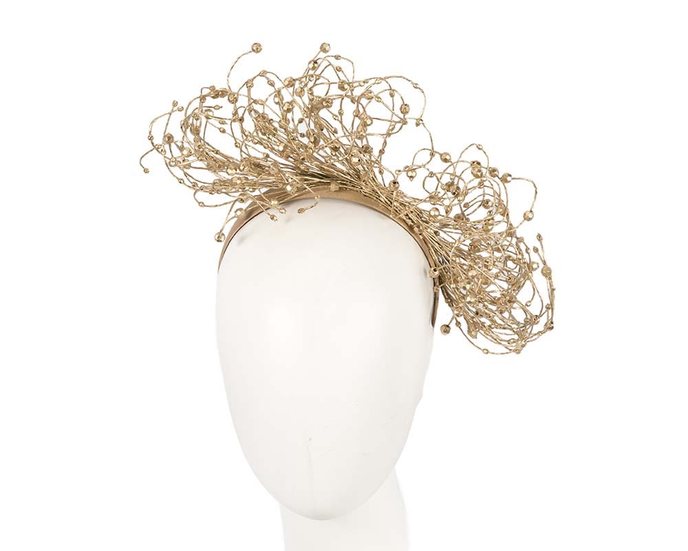 Cupids Millinery Women's Hat Gold Bespoke gold wire fascinator by Fillies Collection