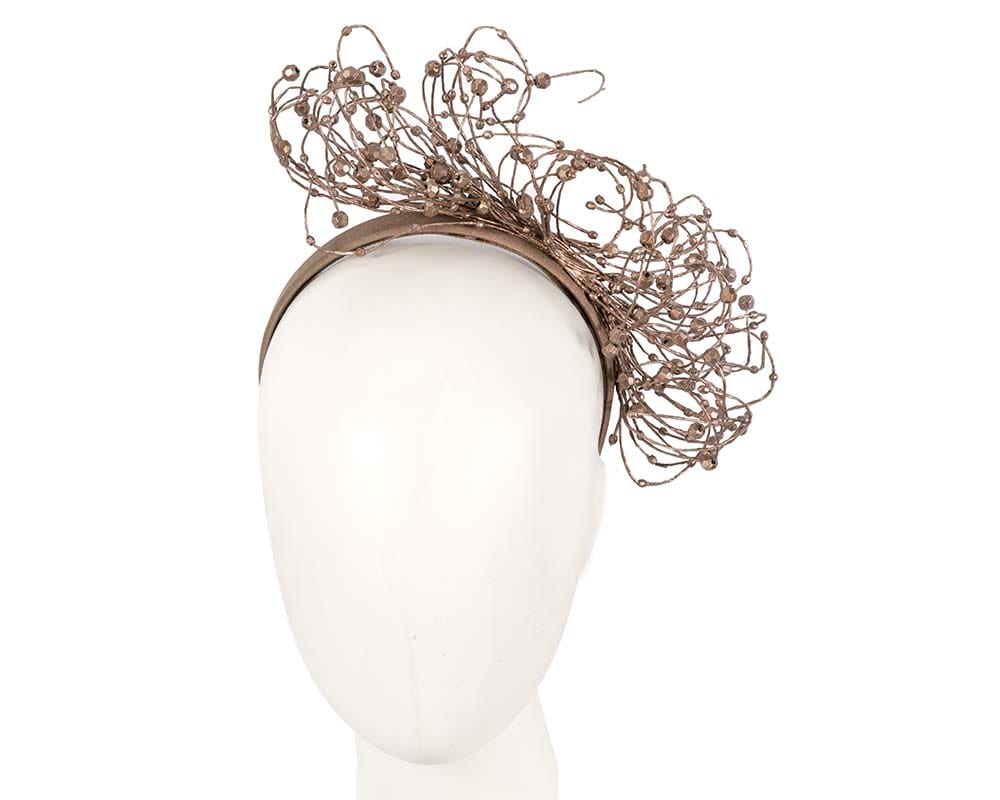 Cupids Millinery Women's Hat Gold/Brown Bespoke bronze wire fascinator by Fillies Collection