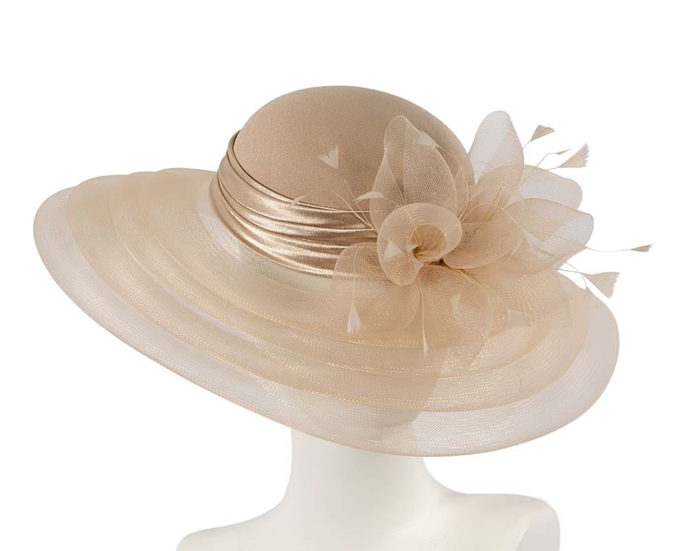 Cupids Millinery Women's Hat Gold Cashew Mother of the Bride Hat custom made to order