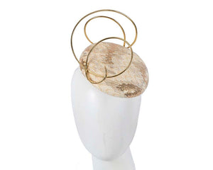 Cupids Millinery Women's Hat Gold/Cream Bespoke designers cream & gold fascinator