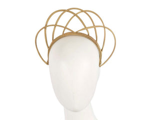 Cupids Millinery Women's Hat Gold Designers gold crown fascinator by Max Alexander