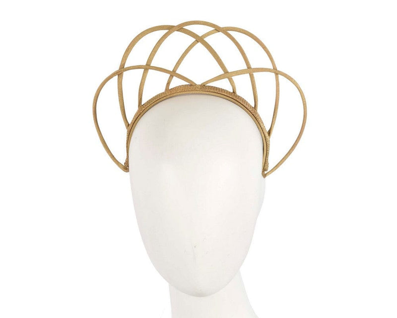 Cupids Millinery Women's Hat Gold Designers gold crown fascinator by Max Alexander