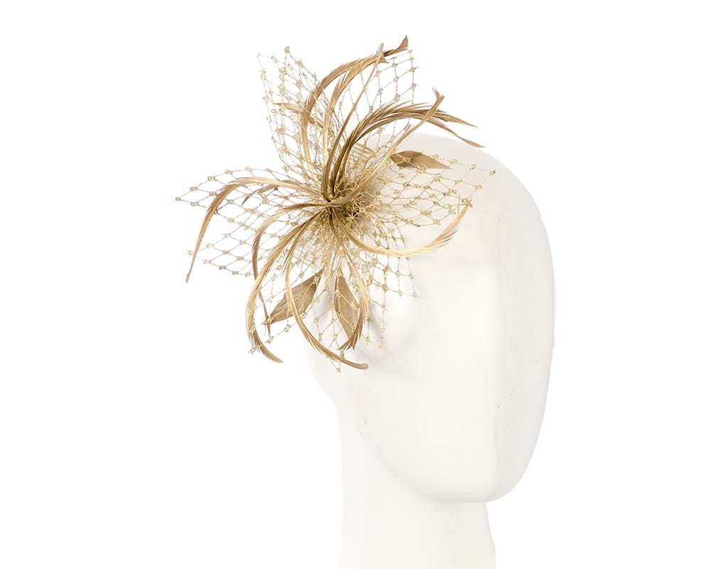 Cupids Millinery Women's Hat Gold Gold fascinator headpiece