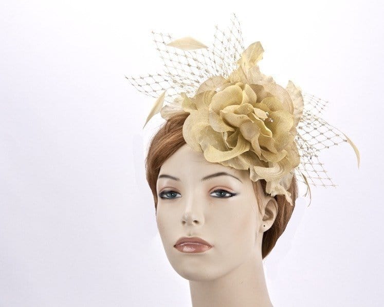 Cupids Millinery Women's Hat Gold Gold fascinator Headpiece for Melbourne cup races online K4810G