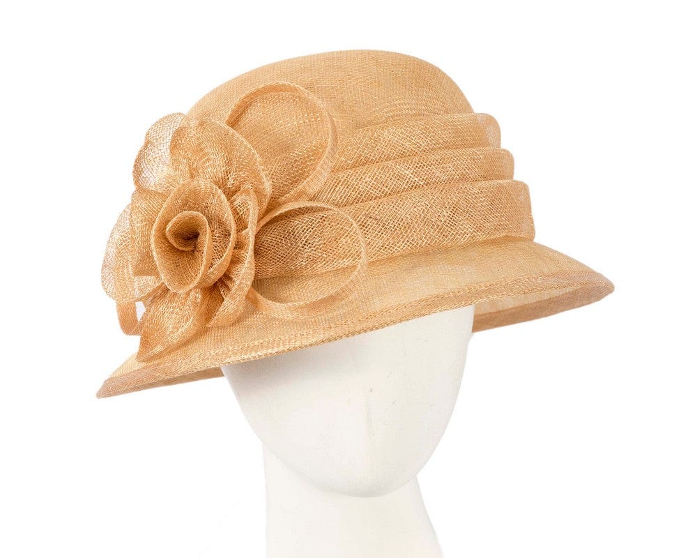 Cupids Millinery Women's Hat Gold Gold Ladies Cloche Racing Hat by Max Alexander