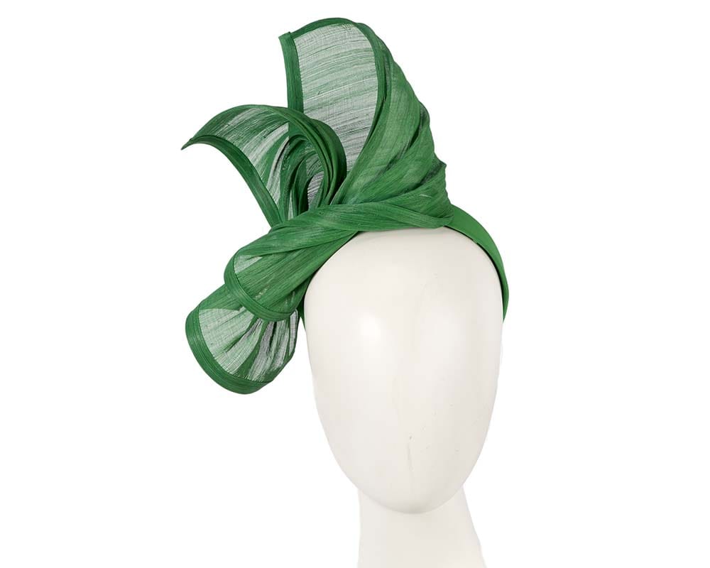 Cupids Millinery Women's Hat Green Bespoke green silk abaca racing fascinator by Fillies Collection